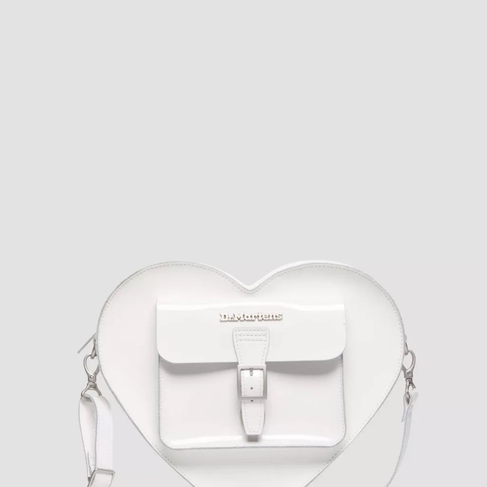 Dr. Martens-WHITE HEART SHAPED Hardware Kiev Leather Backpack Bag NWT LAST ONE!
